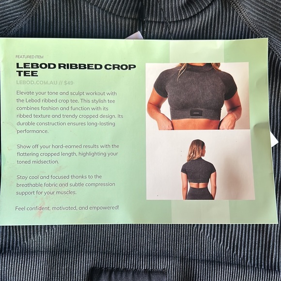 Size small Lebod Ribbed Crop Tee - Picture 4 of 4